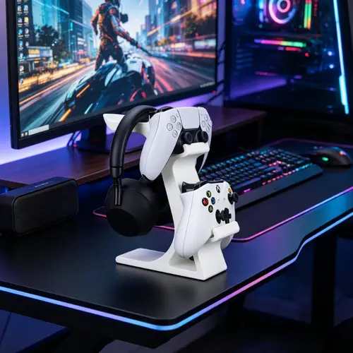 headphones and controller stand sold on Temu United States