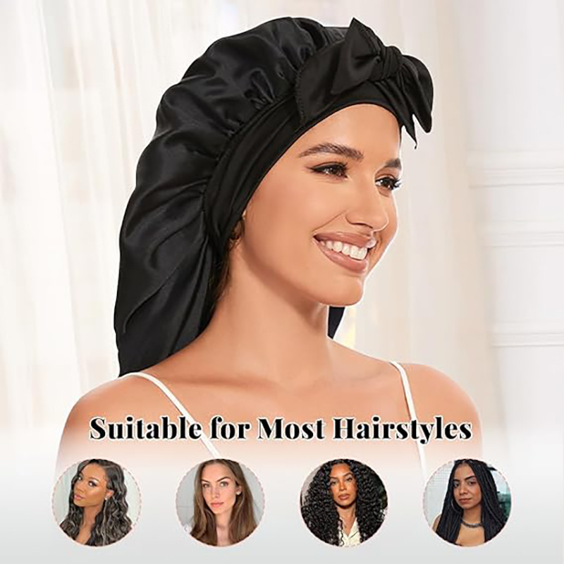 Satin Bonnet for Long Braids with Button Tie Band Closure Vibrant Color  Options, Unisex Hair Protection for Women Men, Sleeping Daily Use,