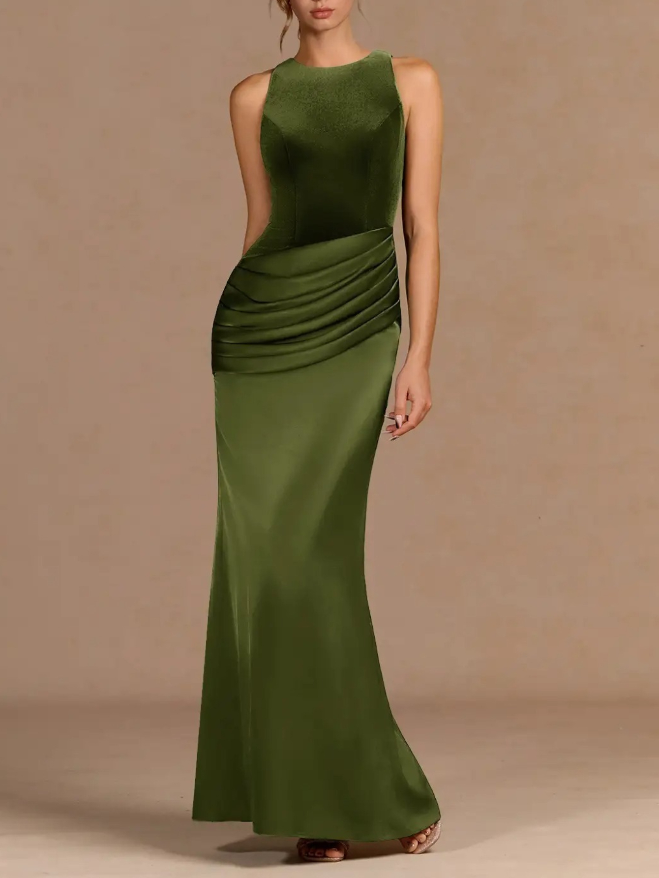white christmas dresses La Femme Open-Back Cowl-Neck Prom Dress
