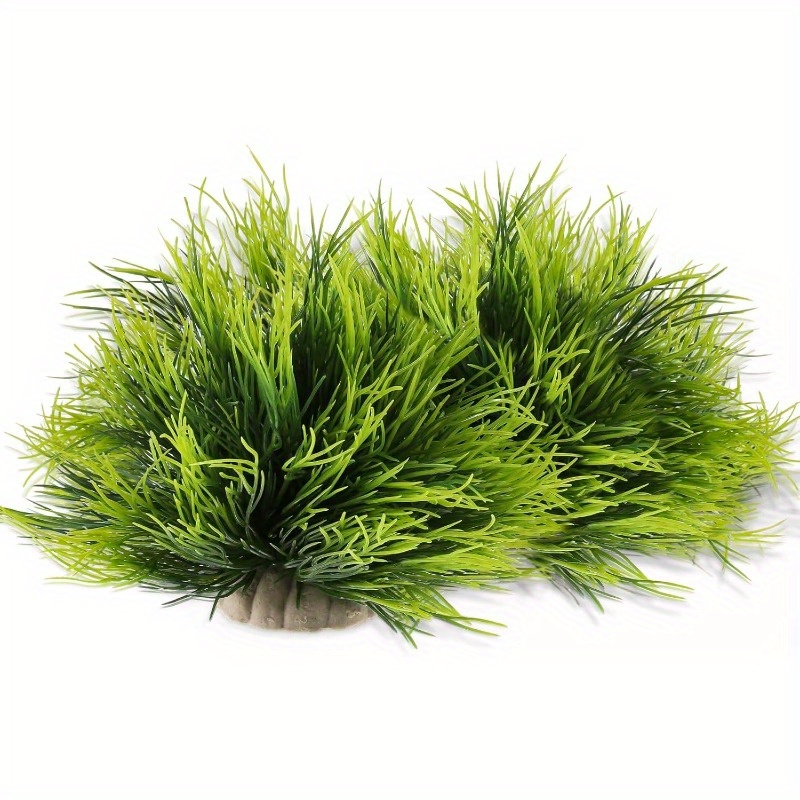2pcs Artificial Aquarium Plants - Plastic Fish Tank Decorations, Small & Large, Pvc Material, Aquatic Pet Lovers, Fish Tank Accessories