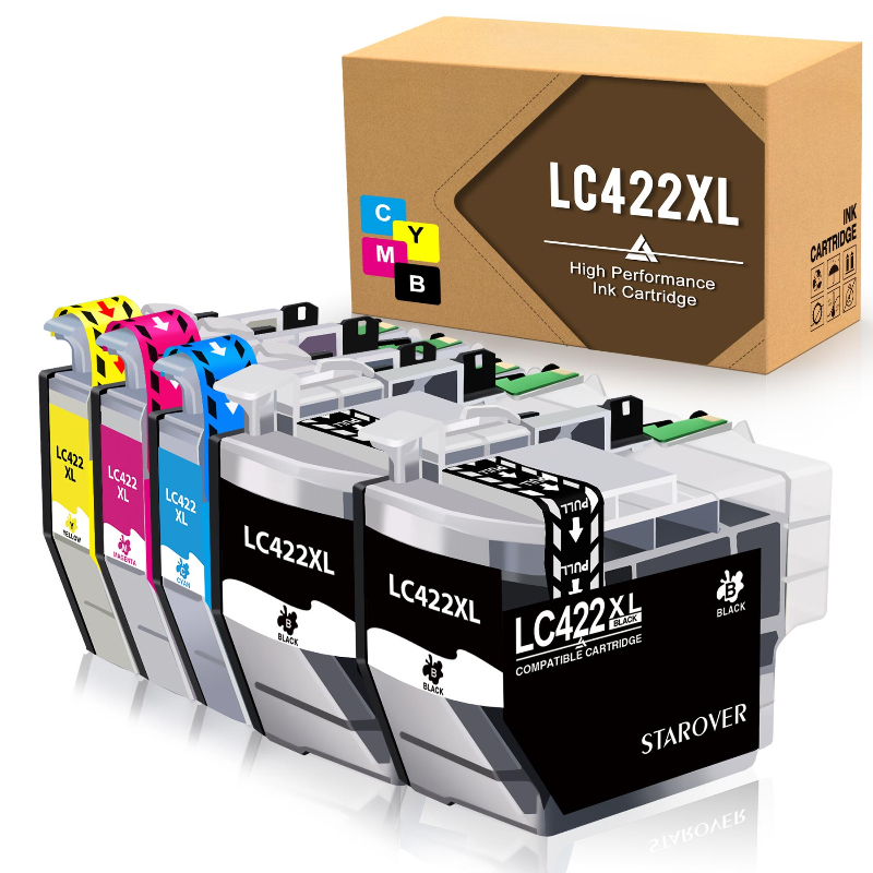 E-shop 5er-Pack kompatible Ersatzpatronen für Brother LC422XL/LC422 Drucker – Hochleistungs-BCMY-Tinte (, Magenta) – Kompatibel mit MFC-J5340DW,