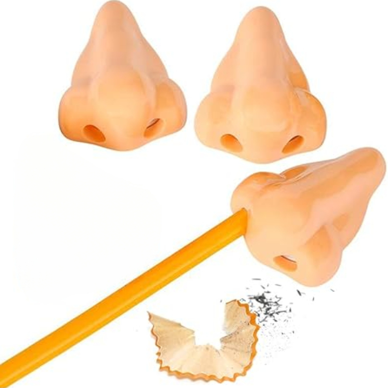 3 6pcs fun nose shaped pencil sharpeners cute cartoon design durable plastic no battery needed ideal for school home   studio   classroom rewards birthday party favors office supplies pencil holder   design batteryfree operation school supplies pencil sharpener school accessories Product details 0