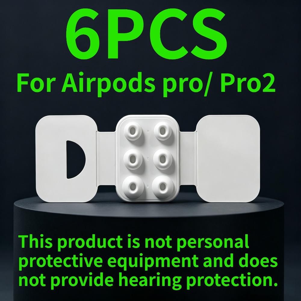 TEMU 3 Pairs (6pcs) High-quality Silicone Earbud Tips, Suitable For Airpods Pro/pro 2, Available In L/m/s Sizes, Integrated Dust-proof Mesh Ear Tips
