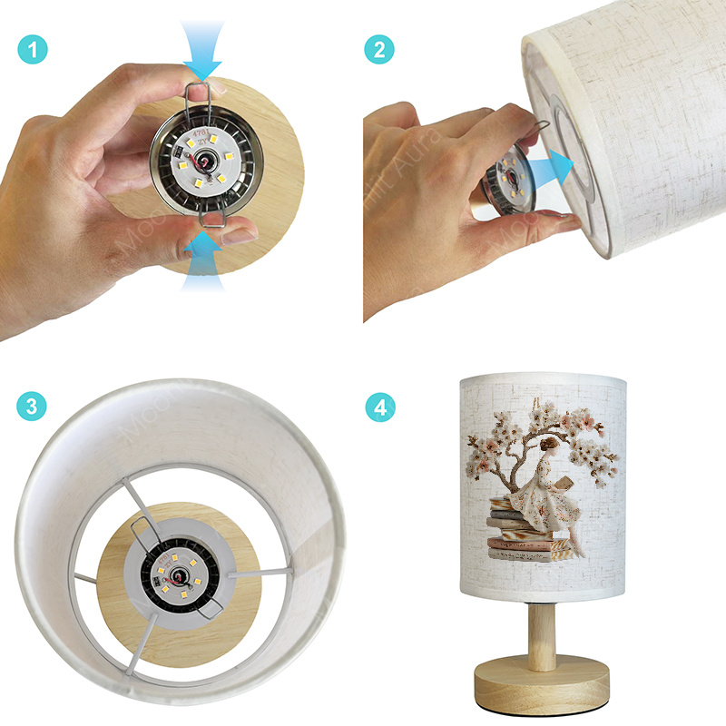 USB Powered Fabric Desk Lamp for Nightstand