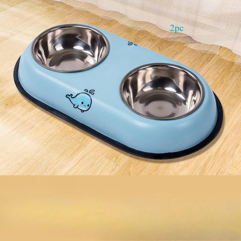 Customizable Engraved Stainless Steel Double Bowl for Dogs and Cats