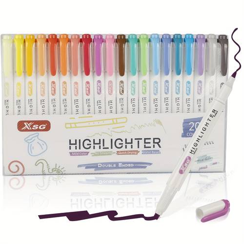 15 20 25 highlighter pens set pastel colors dual tip highlighters chisel and macaron colors water based quick dry warm assorted colors for all graduation gifts back to shcool