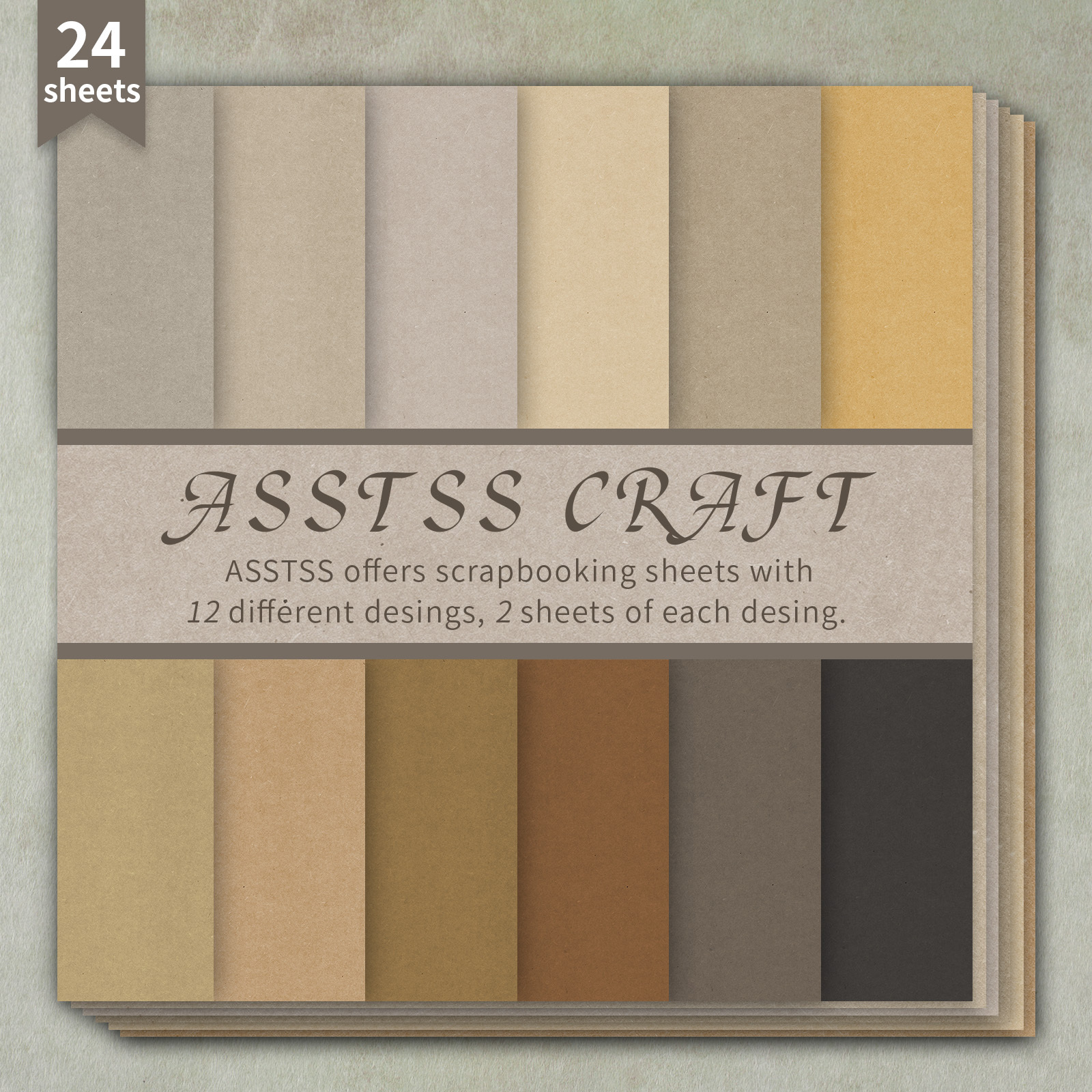 TEMU Un bloc de papier scrapbooking de 24 feuilles mesurant 6 par 6 pouces, avec une texture rétro de couleur unie. Ce papier cartonné épais est