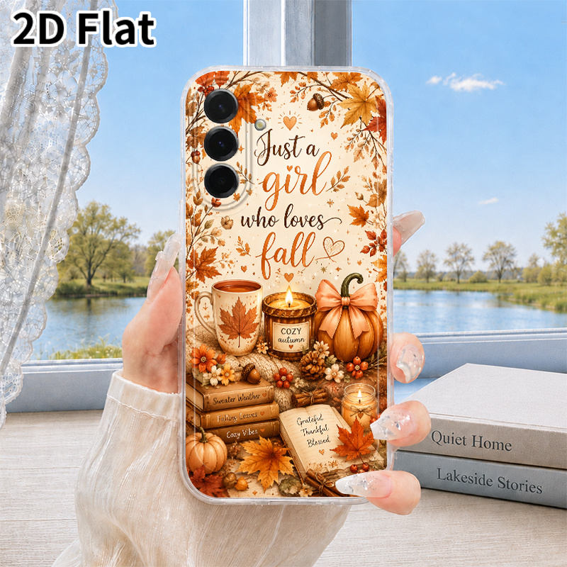 TEMU Phone Case - 2d Flat Autumn Warm Atmosphere Pattern Phone Case Suitable For Galaxy A03s A05s A06 A07 A13 A14 A15 A16 A17 A22 A23 A24 A25 A26 A32