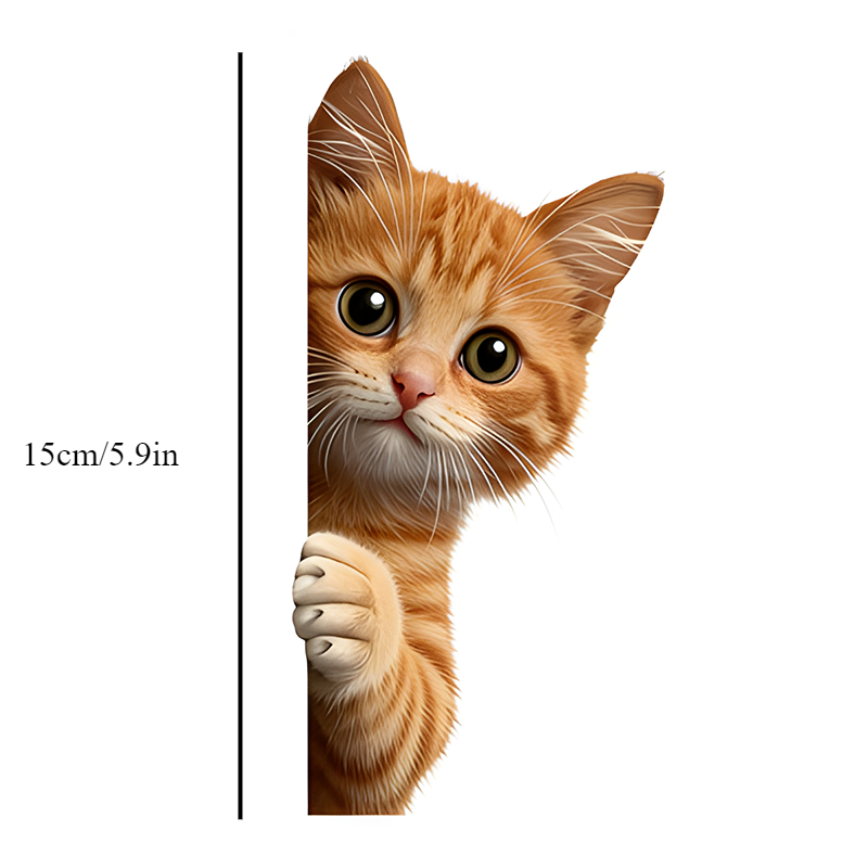 TEMU Vinyl Decal Of An Peeking Through A Window, Featuring A Cute Cartoon Kitten Design. Perfect For Decorating Windows, Vehicles, Doors, Bathrooms,