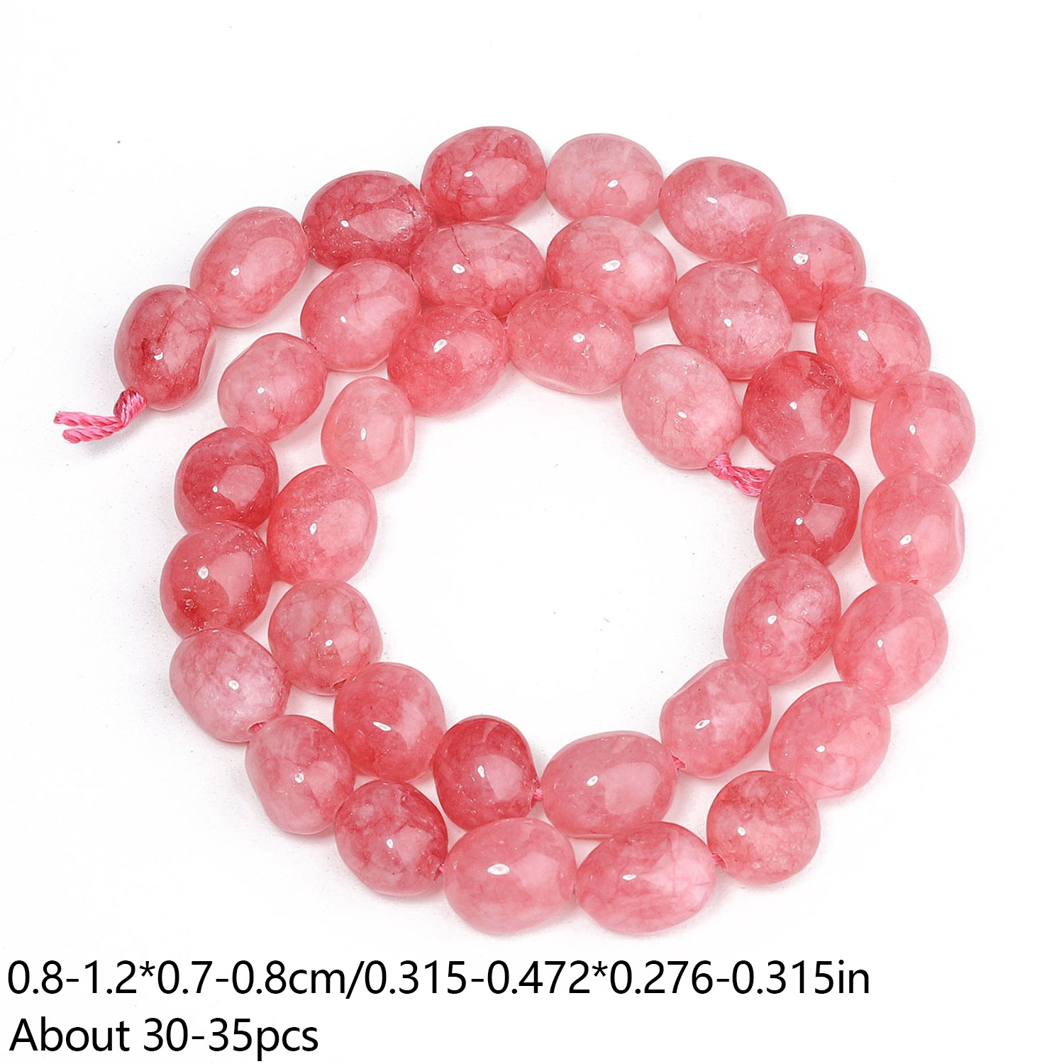 TEMU Perline distanziate in giada rosa naturale da 8-12 mm, adatte per di gioielli come collane, braccialetti, ciondoli, orecchini, regali per donne