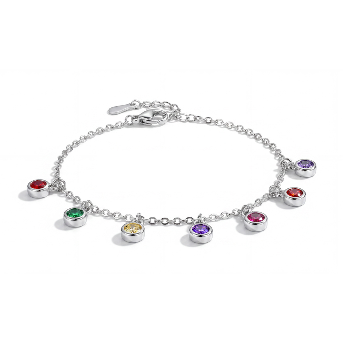 S925 Silvery Synthetic Zirconia Bracelet- Dynamic Pendant- And Versatile Accessory Women