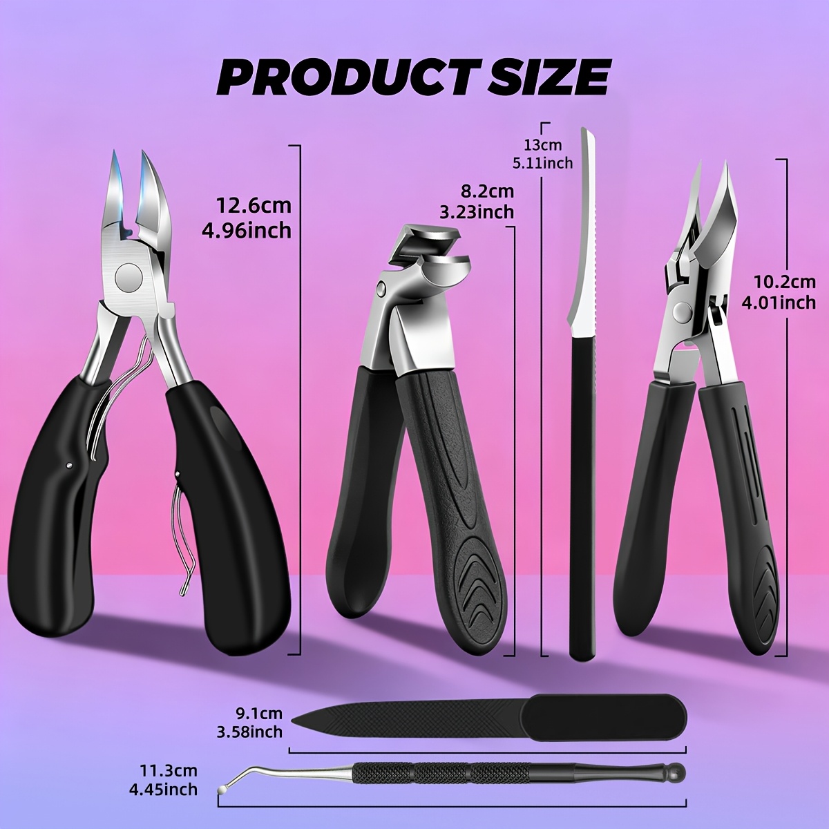 manicure sets kits 4pcs Heavy-Duty Professional Grade Complete Pedicure and Manicure Tool Set - Stainless Steel Nail Care Tools, Includes Nail Clippers, Cuticle Pusher/Dead Skin Remover, Cuticle Remover, Bent and Straight Head Cuticle Nippers - Heavy-Duty Manual Foot 5 manicure sets kits 4pcs Heavy-Duty Professional Grade Complete Pedicure and Manicure Tool Set - Stainless Steel Nail Care Tools, Includes Nail Clippers, Cuticle Pusher/Dead Skin Remover, Cuticle Remover, Bent and Straight Head Cuticle Nippers - Heavy-Duty Manual Foot - Image 5