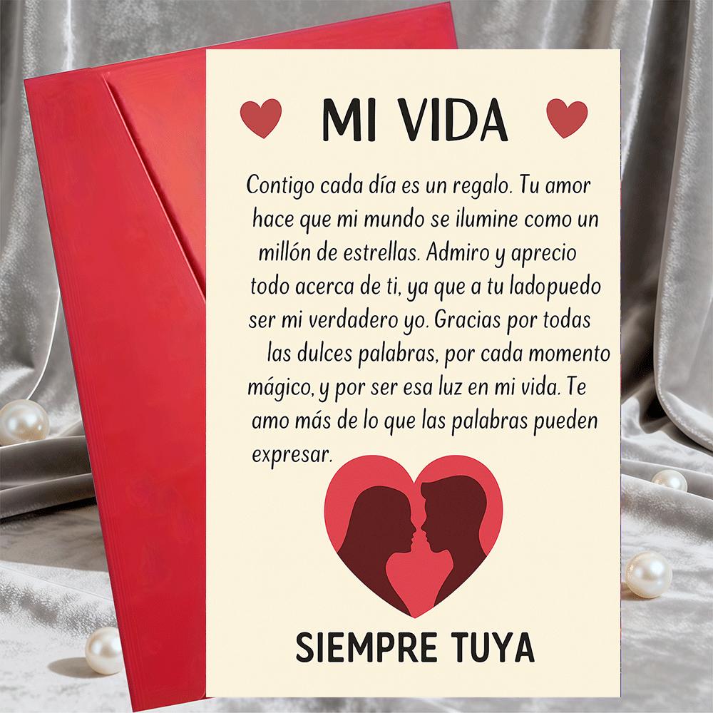 TEMU 1 Tarjeta de Felicitación + 1 Sobre. Tarjeta de San Valentín en Español para Expresar Profunda y a Tu Pareja. para Aniversarios, San Valentín o