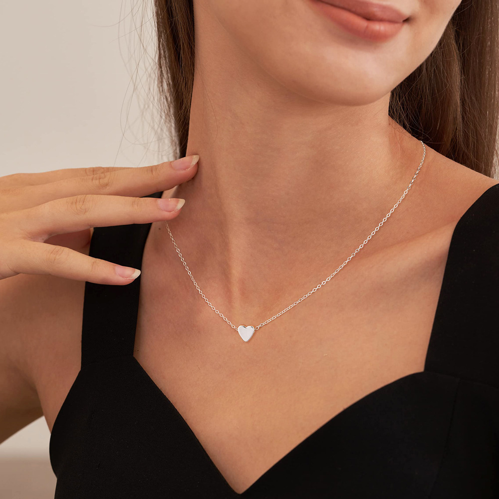 Stainless Steel 18k Golden Plated Heart Pendant Necklace