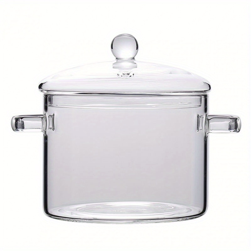 TEMU 1pc High Borosilicate Glass Soaking Pot , Home Soaking Bowl, Sauce Pan Glass Pot For Cooking