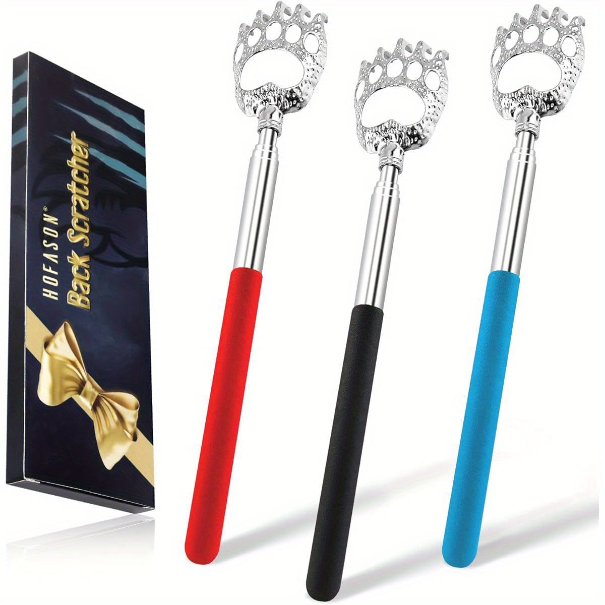 3pcs telescopic back scratcher with extendable shaft heavy duty   massager for back neck shoulder ideal gift for men women dad compact portable for   spa use birthday christmas fathers day present massagers for neck and back metallic   sturdy construction Product details 2