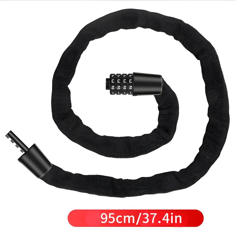 Xunting Durable Chain Bike Lock, -digit Resettable Combination Anti-theft Lock, Multiple Length For Bikes And E-bikes Mtb Additions