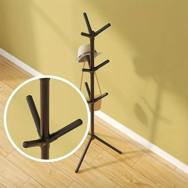 Independent Tree-Shaped Wrought Iron Coat Rack, Easy Clothing Storage Artifact! Durable Metal Frame Lightweight Design, Suitable for Suits, Hats, Bags, Living Room / Bedroom / Home Office Universal, Modern Decoration + Storage Double Effect!