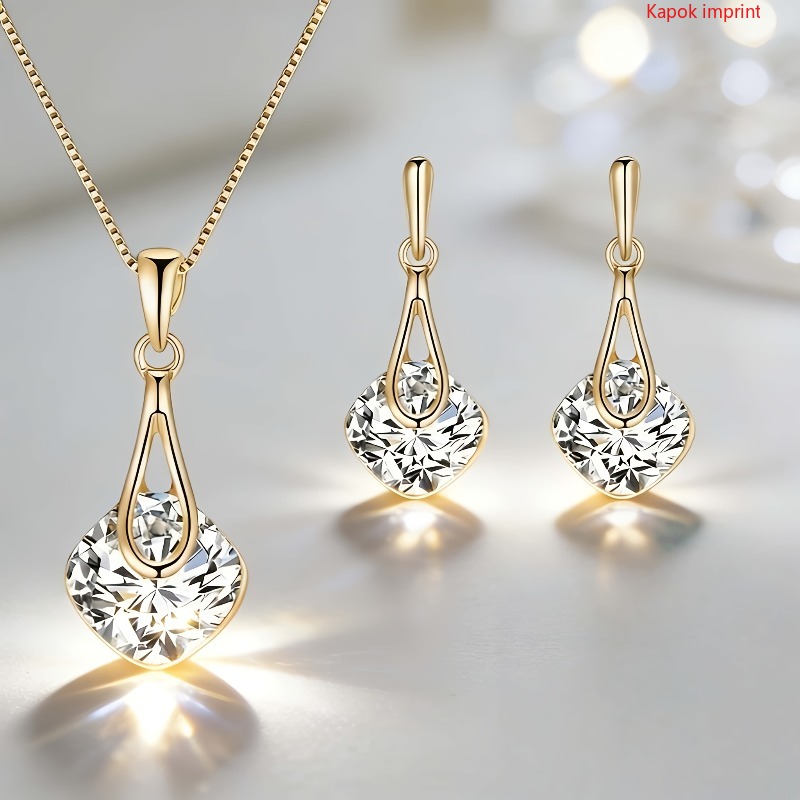 TEMU Ensemble Collier et Boucles d'Oreilles, avec un Design Minimaliste et Élégant. Polyvalent et Combinant un Style Rétro Tendance, Il Convient aux
