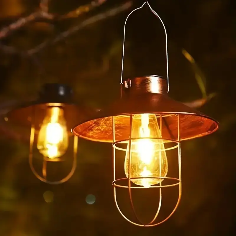 Solar-Hängelaterne für den Außenbereich – Edison-Glühbirnen-Pendelleuchte, warmes Licht, solarbetriebene Hofbeleuchtung * für Terrassen, Camping, Rasenflächen, Wege, Veranden, Gärten, Decks –