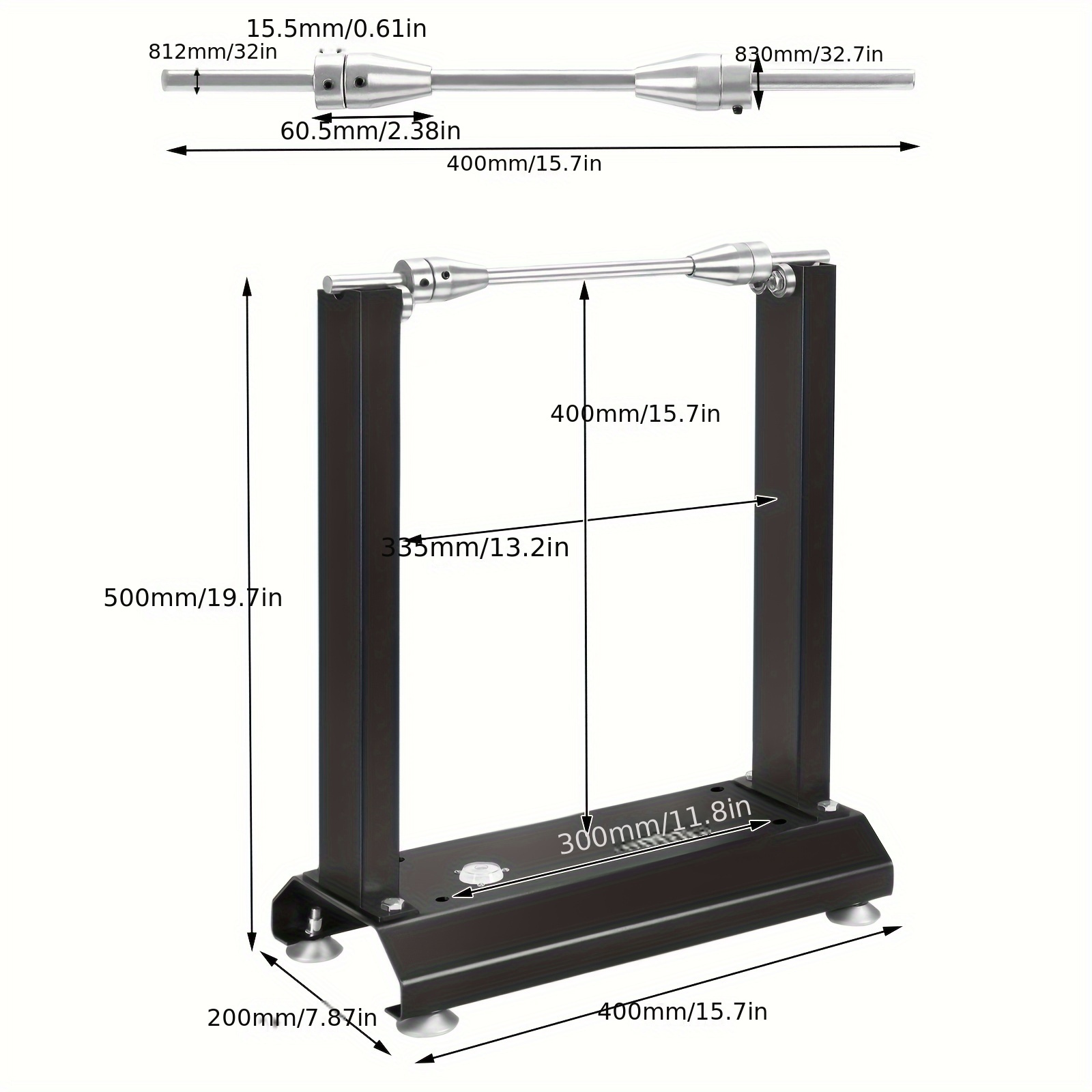TEMU Machine d'équilibrage de pneus de moto 40X19X50Cm de démontage de pneus de moto, équilibrateur de jantes avec niveau à bulle intégré, jantes