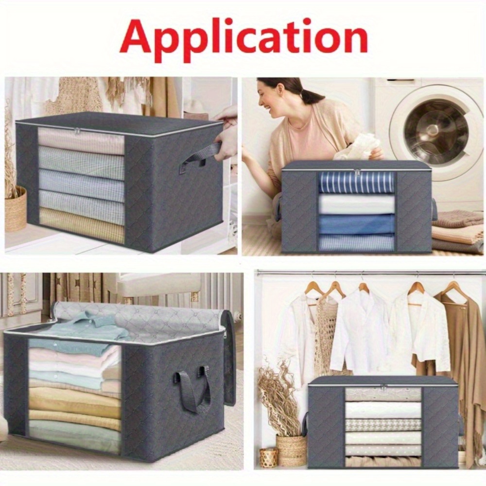 Large Collapsible Clothing Storage Bags with Transparent Windows