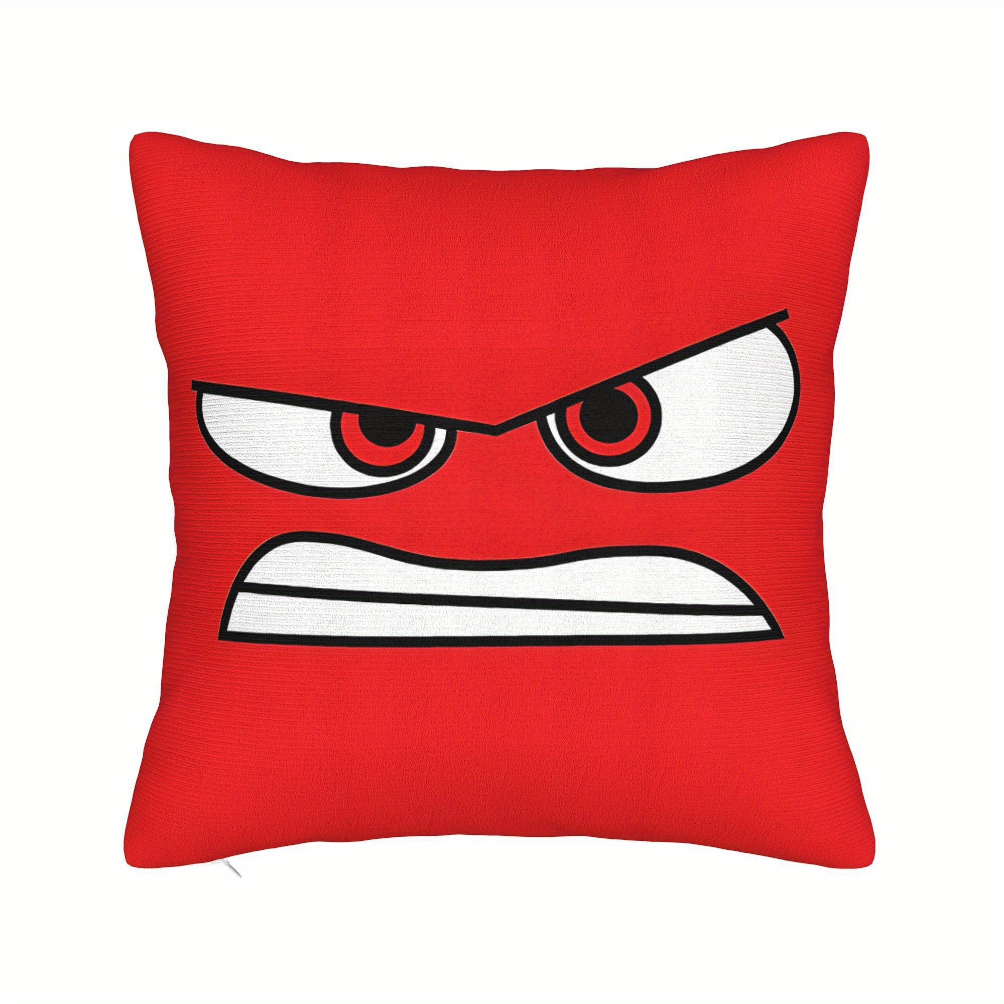 

1pc Housse de Coussin Décorative Cartoon - Douce, Lavable en Machine, Rouge avec Design En pour Salon & Chambre (Insert Non ), Coussins Mignons