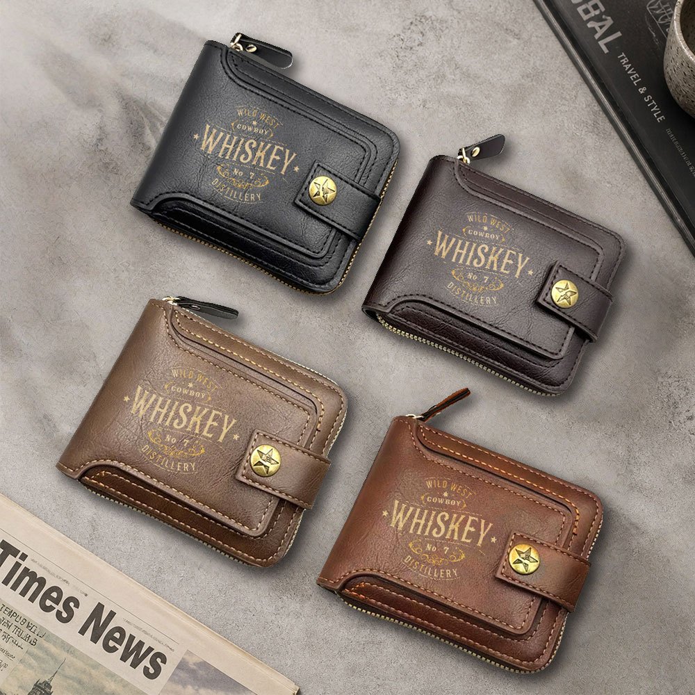 item picture 1pc large capacity western cowboy wallet suitable for men women zipper closure with multiple card slots   holder     holder vintage style for daily commuting business gift   storage