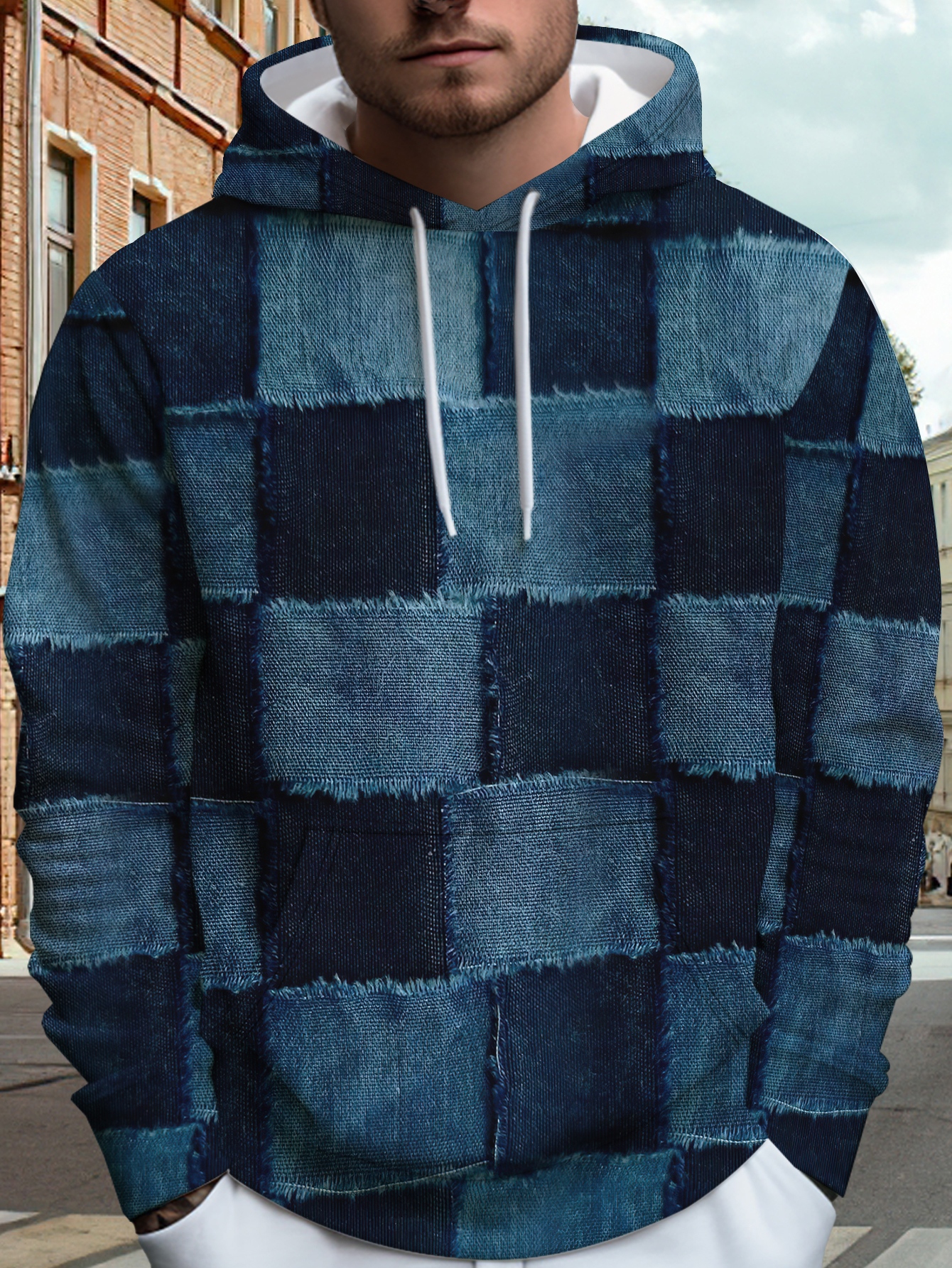 denim with hoodie sold on Temu Canada