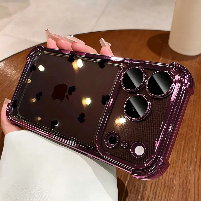 TEMU Coque de téléphone - Coque de téléphone carrée à anti-chute avec motif de cœur, adaptée pour Apple iPhone 18 Pro Max, coque de téléphone iPhone