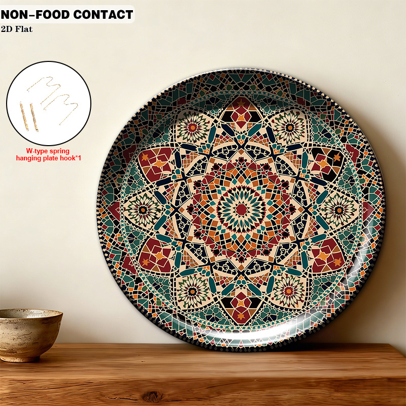 TEMU 1pc Ceramic Decorative Plate, Mosaic Decorations, (for Decorative Purposes , Non-food Contact)- Suitable For Decoration In Kitchen, Living Room,
