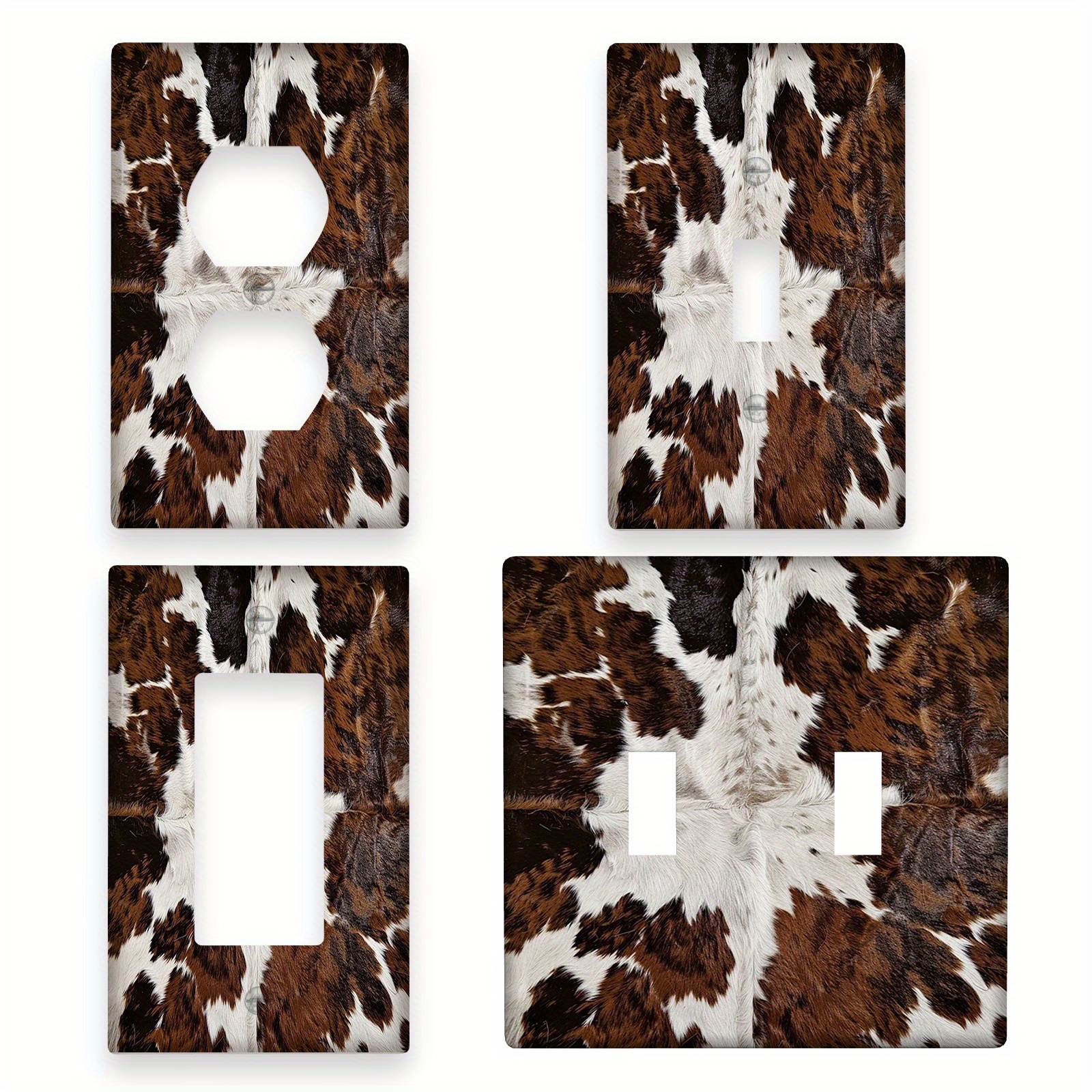 

Chic Cowhide Pattern Wall Plate - Decorative Light For Switch Cover For Indoor/outdoor Use, Fits 1 Sockets, Bedroom, Kitchen, And Bathroom