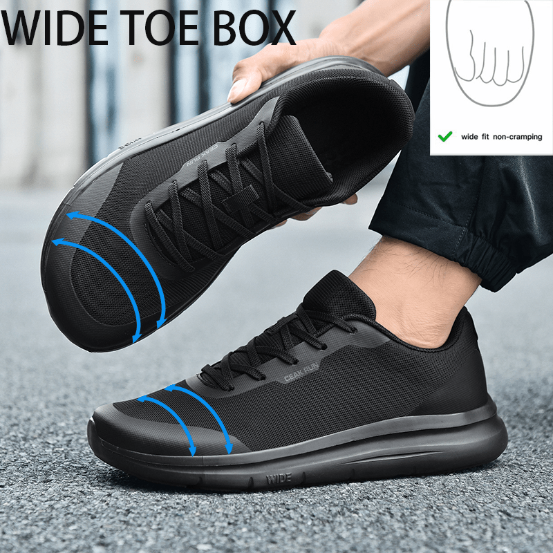 TEMU Men's Wide Width & Large Size Sneakers Suitable For Walking,, Gym - Wide Toe Box Breathable Mesh Sneakers With Sole, Low- Traction For, Outdoor,