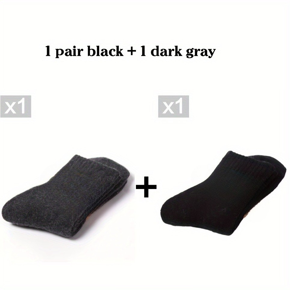 TEMU 2 Paires de Chaussettes Thermiques d'Hiver - Chaussettes de Randonnée Épaisses et Renforcées au Bout et au Talon, Douces et Durables pour ,