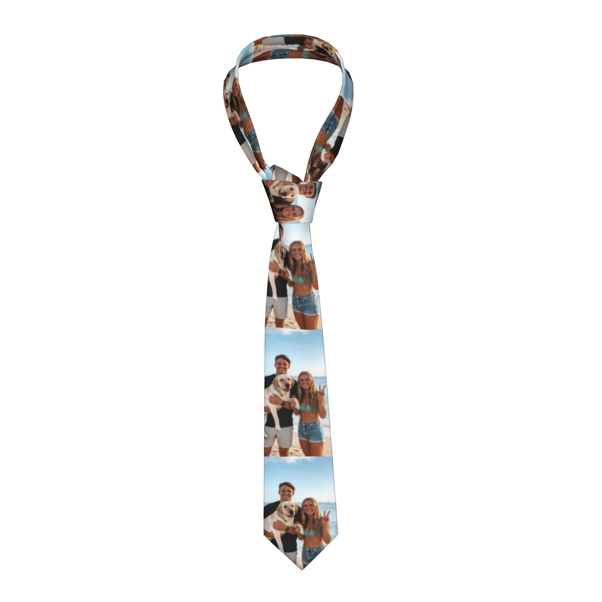 TEMU Custom Necktie Funny Printed Personalized Name Photo Tie For Men, Ties Best Gifts For Father Husband Boyfriend Father's Day Gift