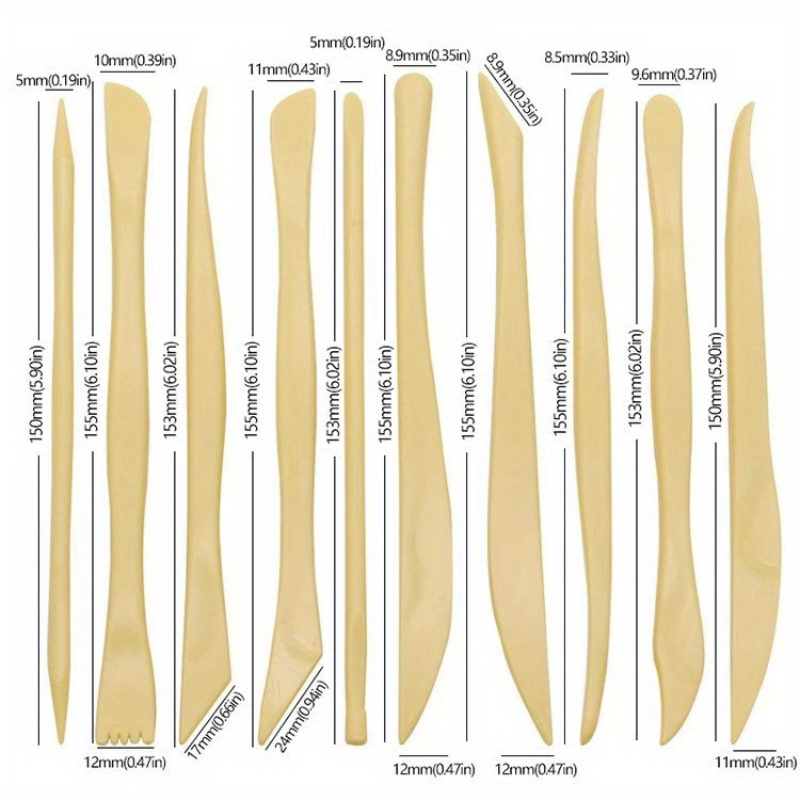 TEMU 10pcs Clay Carving Tool Set, Plastic Knife, Soft Clay, Diy Modeling Oil Clay Carving Tool Kit