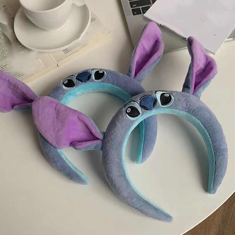 

1pc Cartoon Cute Plush Headband With Movable Ears - Fabric Hairband For Face Washing And