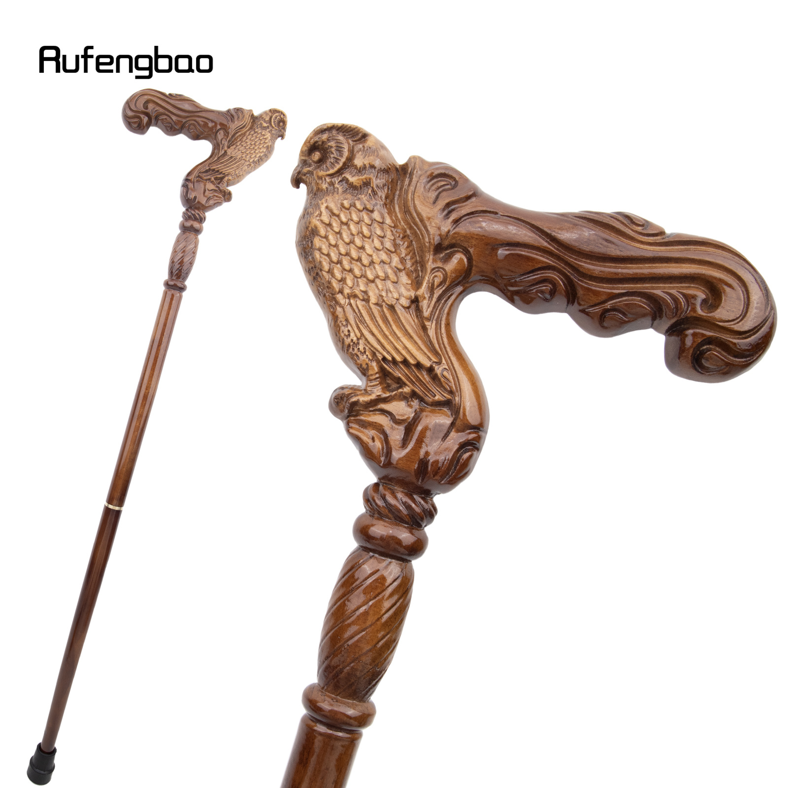 

Elegant & Eagle Wooden Cane - 36" Vampire Cosplay Stick, Steampunk Party Accessory, Halloween Mace Wand Crosier With Gift Box