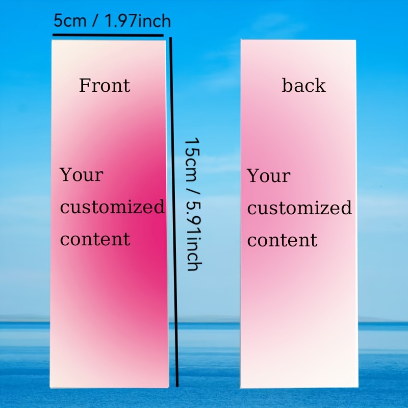 TEMU Personalized Double-sided Bookmark - Your Own Photo/text, Elegant Purple And With Rounded Corners And Heart-shaped Cutouts - Durable Bookmark