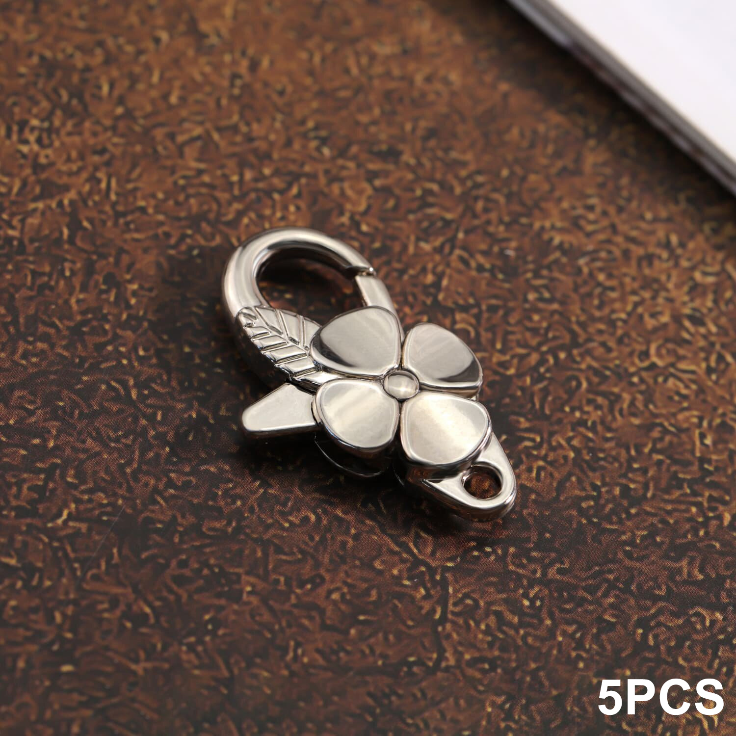 TEMU Set Of 5 Metal Lobster Clasps, Flower-shaped Swivel Lanyard Snap Hooks For Crafting Bags And Purses, Wallet Making, Diy Wallet Making
