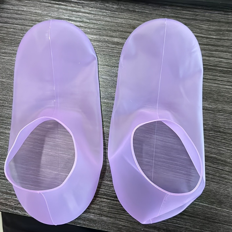 TEMU 2pcs Women's Moisturizing Foot Socks, Aloe Gel Anti-cracking Spa Heel Socks, Repairing Dry And Cracked Softening Keratin High-elastic Washable