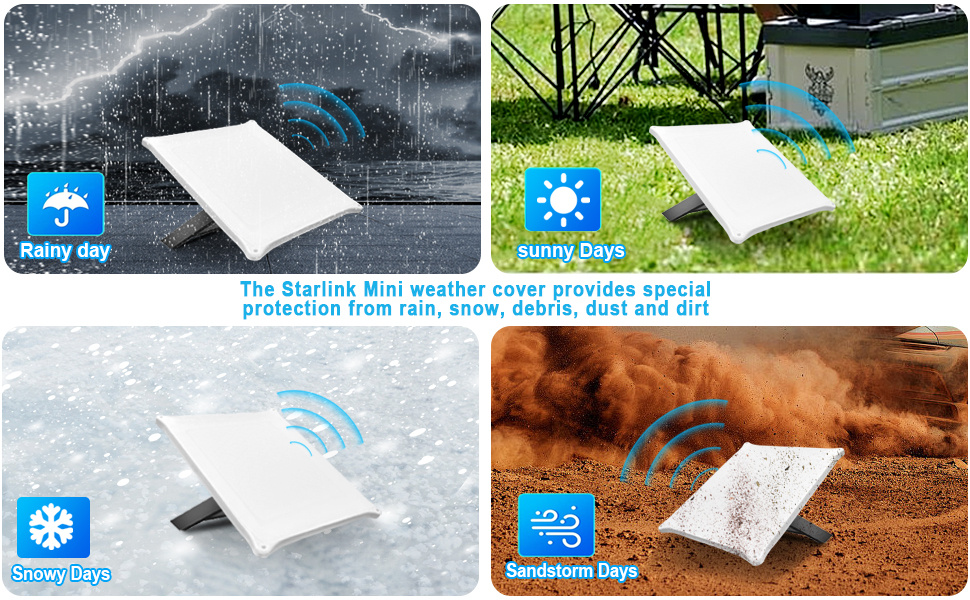 Étui de  Starlink Mini, coque souple, signal non obstrué, housse antichoc et -poussière, adapté aux équipements du réseau satellite Starlink Mini, accessoire universel pour camping en plein air, camping-cars et bateaux