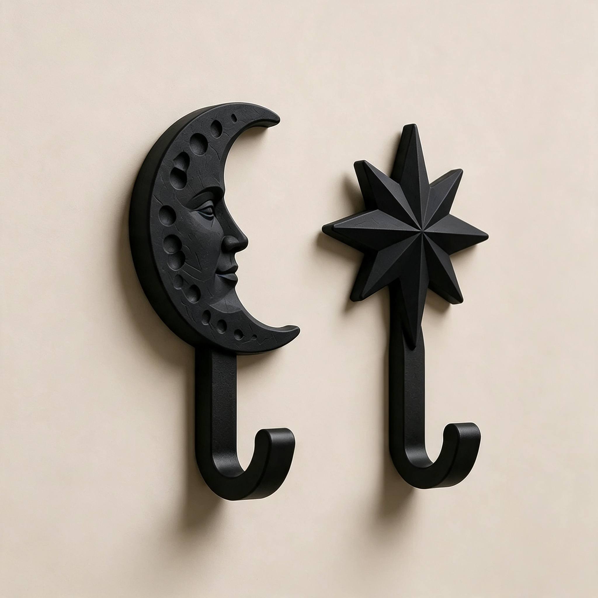 TEMU 2pcs Shaped No-drill Wall Hooks, Retro Decorative Hooks, Entrance Key Storage Rack, Bedroom Bathroom Wall Creative Hanging, Home Artistic Style