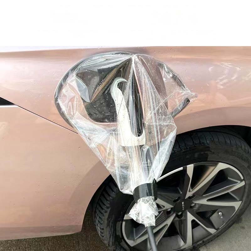 TEMU Cache de Port de Charge Transparent en PVC pour Voiture, Adapté aux Véhicules Électriques - Étui de Protection Durable avec Design Étoilé,
