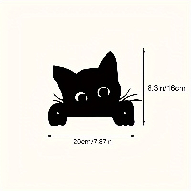 TEMU 2d Flat, Acrylic Peeking Cat Door Top Decoration - Valentine's Day Wall Art, Easy-hang Whimsical Animal Decor For, Accent With Eyes