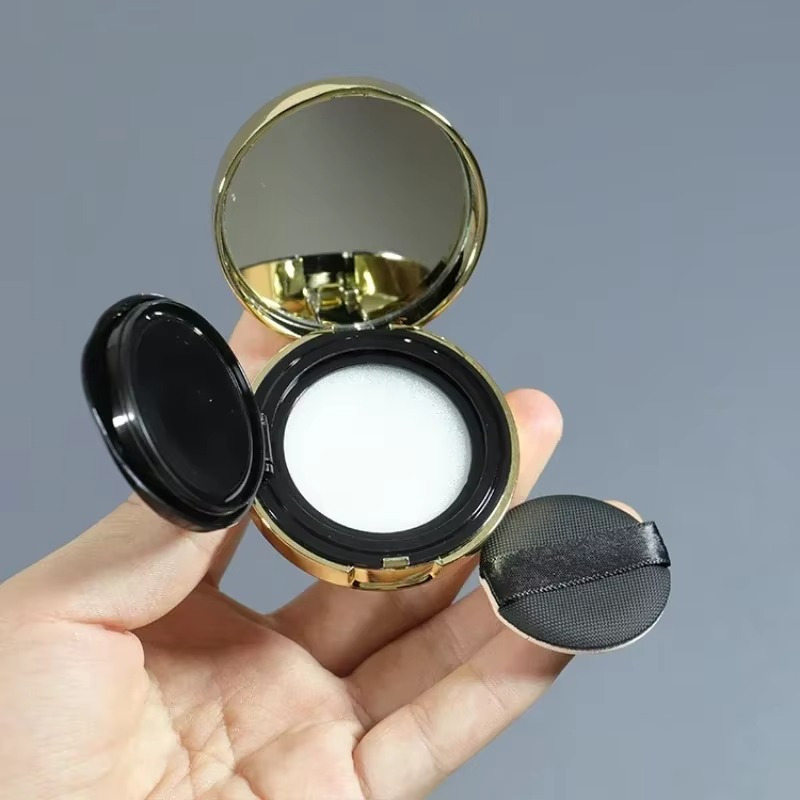 

1pc Mini Foundation , Portable Makeup Case With Mirror, Empty Cosmetic Container With Sponge, Unfragranced, Beauty & Accessories