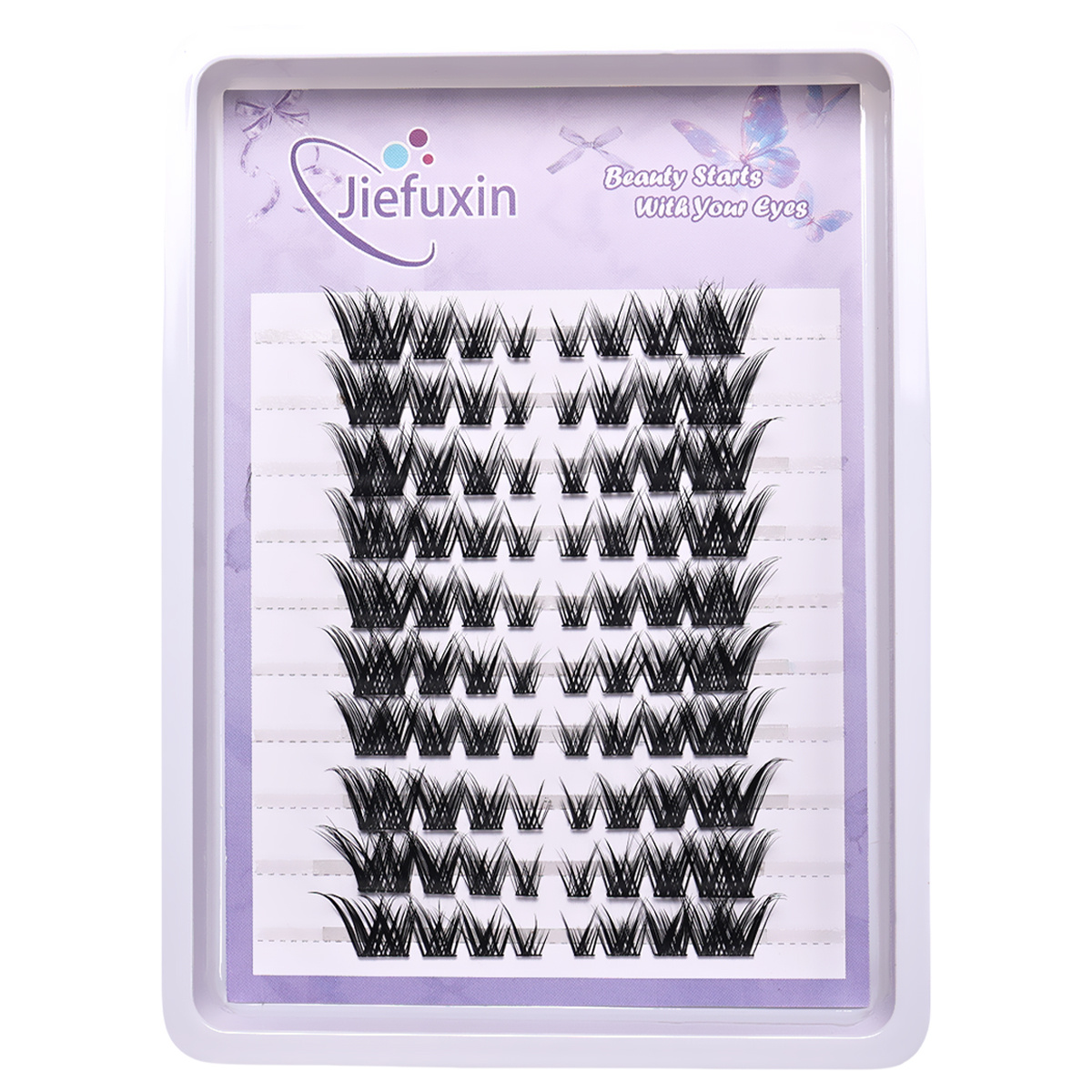 10 Fox Style Comic Cluster Eyelashes - Friendly Beginner Grafting Eyelashes, Fluffy Natural Looking False Lashes For