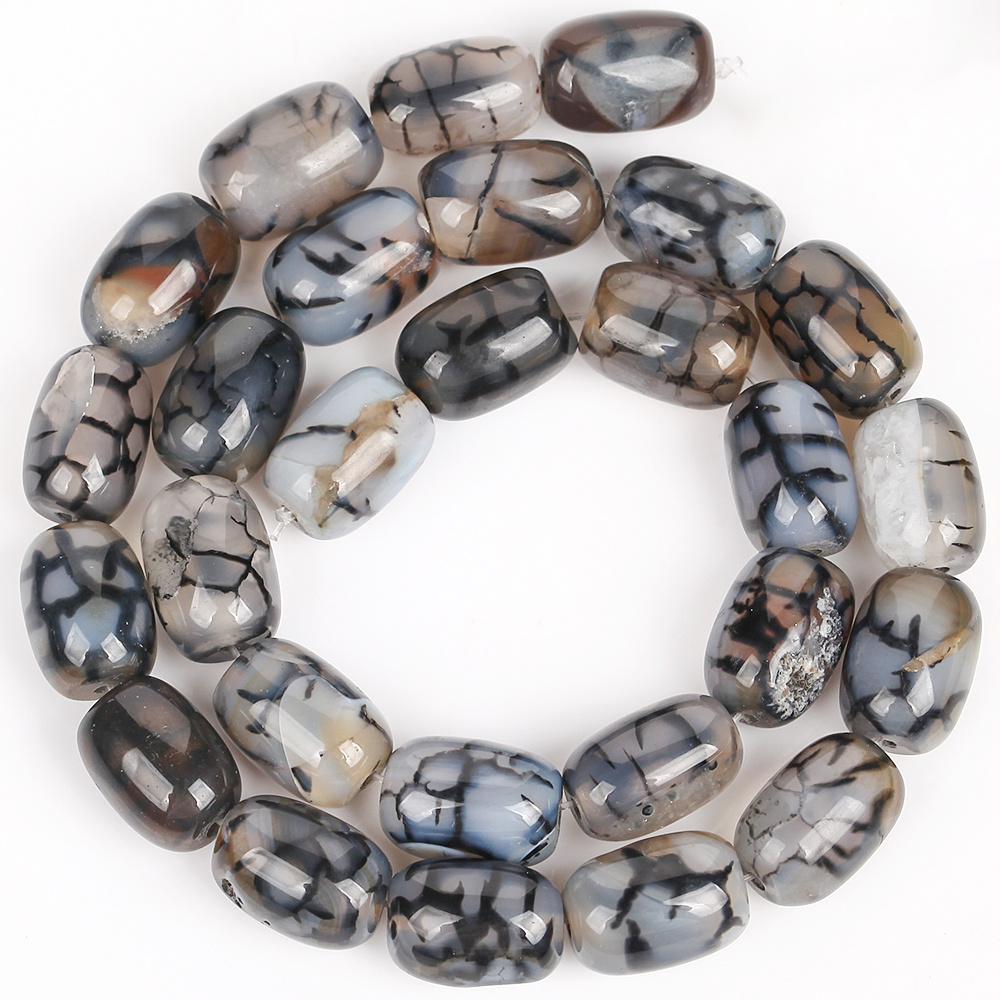 TEMU A Collection Of Beads Including A Strand Of Black Dragon Veins Agate, Perfect For Crafting Jewelry Such As Necklaces, Bracelets, And. This