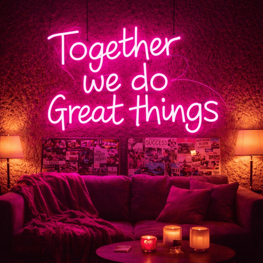 Custom 3-Lines Neon Sign, Inspirational Wall Art Decor
