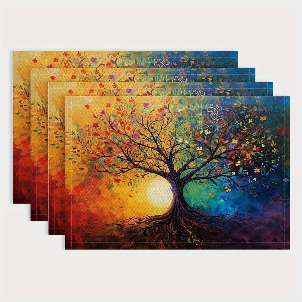 TEMU Set Of Of Placemats, Polyester Table Mats Farmhouse Kitchen, Dining Room, Only, Heat Resistant, Placemats